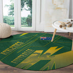 Australia Athletics Round Carpet Australian Flag Map Track Runner Silhouette Green Gold