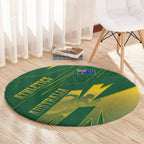 Australia Athletics Round Carpet Australian Flag Map Track Runner Silhouette Green Gold