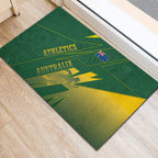 Australia Athletics Rubber Doormat Australian Flag Map Track Runner Silhouette Green Gold