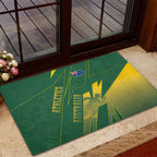 Australia Athletics Rubber Doormat Australian Flag Map Track Runner Silhouette Green Gold
