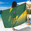Australia Athletics Sarong Australian Flag Map Track Runner Silhouette Green Gold