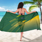 Australia Athletics Sarong Australian Flag Map Track Runner Silhouette Green Gold