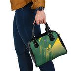 Australia Athletics Shoulder Handbag Australian Flag Map Track Runner Silhouette Green Gold