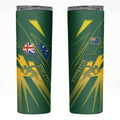 Australia Athletics Skinny Tumbler Australian Flag Map Track Runner Silhouette Green Gold