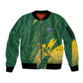 Australia Athletics Sleeve Zip Bomber Jacket Australian Flag Map Track Runner Silhouette Green Gold