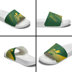 Australia Athletics Slide Sandals Australian Flag Map Track Runner Silhouette Green Gold