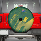 Australia Athletics Spare Tire Cover Australian Flag Map Track Runner Silhouette Green Gold