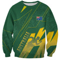 Australia Athletics Sweatshirt Australian Flag Map Track Runner Silhouette Green Gold