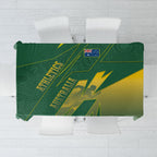 Australia Athletics Tablecloth Australian Flag Map Track Runner Silhouette Green Gold