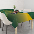 Australia Athletics Tablecloth Australian Flag Map Track Runner Silhouette Green Gold