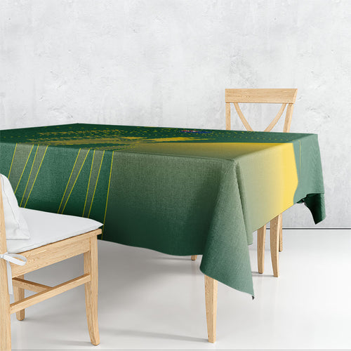 Australia Athletics Tablecloth Australian Flag Map Track Runner Silhouette Green Gold
