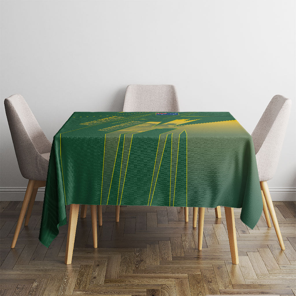 Australia Athletics Tablecloth Australian Flag Map Track Runner Silhouette Green Gold