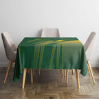 Australia Athletics Tablecloth Australian Flag Map Track Runner Silhouette Green Gold