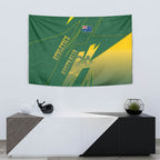 Australia Athletics Tapestry Australian Flag Map Track Runner Silhouette Green Gold
