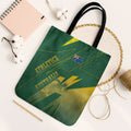 Australia Athletics Tote Bag Australian Flag Map Track Runner Silhouette Green Gold
