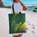 Australia Athletics Tote Bag Australian Flag Map Track Runner Silhouette Green Gold