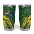 Australia Athletics Tumbler Cup Australian Flag Map Track Runner Silhouette Green Gold