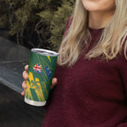 Australia Athletics Tumbler Cup Australian Flag Map Track Runner Silhouette Green Gold