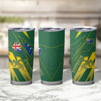 Australia Athletics Tumbler Cup Australian Flag Map Track Runner Silhouette Green Gold
