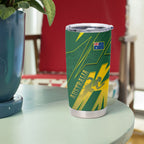 Australia Athletics Tumbler Cup Australian Flag Map Track Runner Silhouette Green Gold