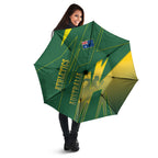 Australia Athletics Umbrella Australian Flag Map Track Runner Silhouette Green Gold
