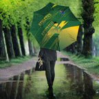 Australia Athletics Umbrella Australian Flag Map Track Runner Silhouette Green Gold