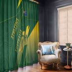 Australia Athletics Window Curtain Australian Flag Map Track Runner Silhouette Green Gold