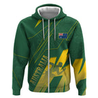 Australia Athletics Zip Hoodie Australian Flag Map Track Runner Silhouette Green Gold