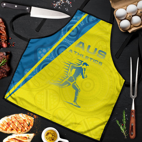 Australian Athletics Apron Modern Indigenous Circle Pattern Sport Art