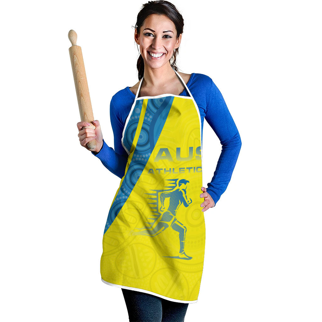 Australian Athletics Apron Modern Indigenous Circle Pattern Sport Art