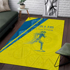Australian Athletics Area Rug Modern Indigenous Circle Pattern Sport Art