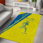 Australian Athletics Area Rug Modern Indigenous Circle Pattern Sport Art