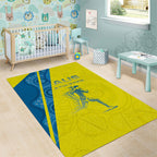 Australian Athletics Area Rug Modern Indigenous Circle Pattern Sport Art