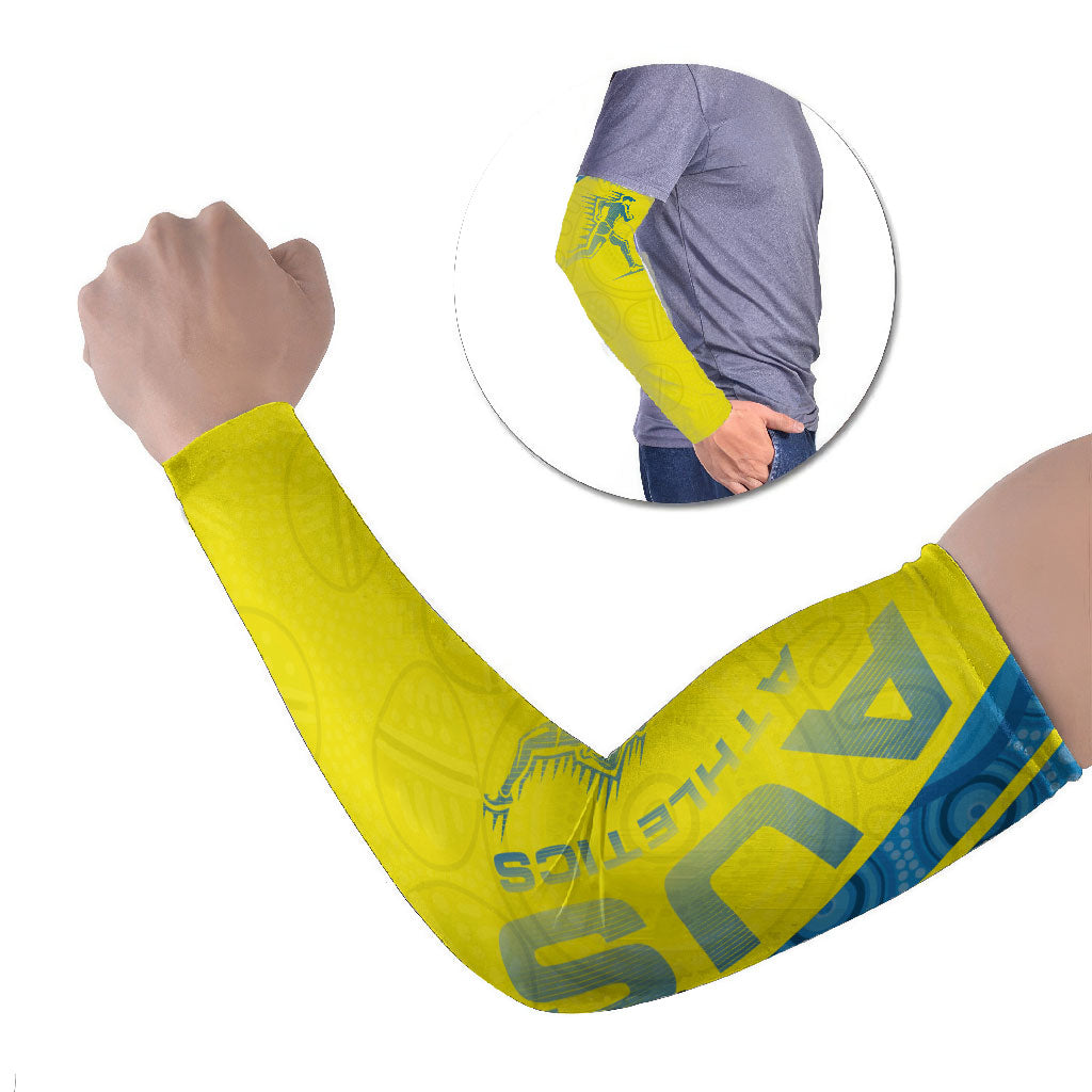 Australian Athletics Arm Sleeves Modern Indigenous Circle Pattern Sport Art