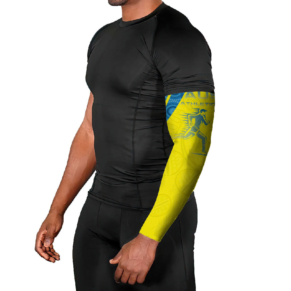 Australian Athletics Arm Sleeves Modern Indigenous Circle Pattern Sport Art
