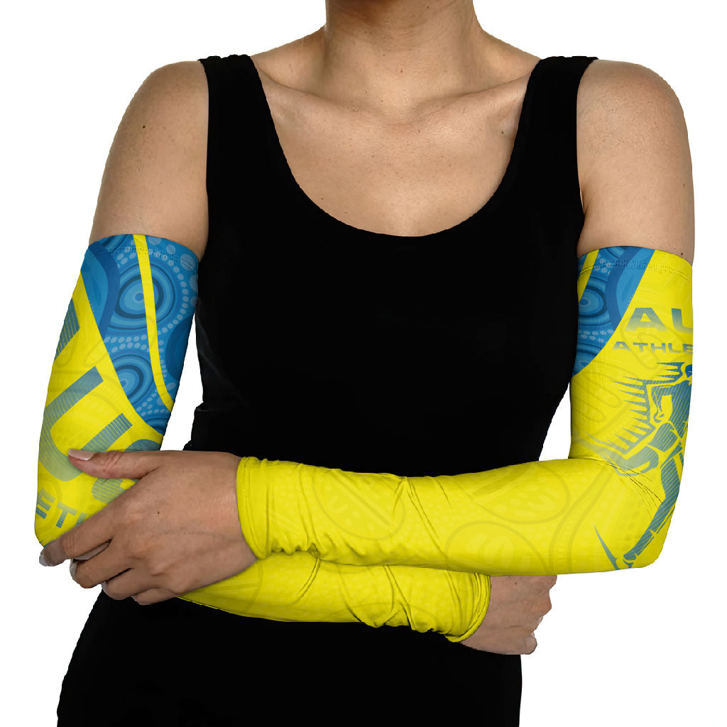 Australian Athletics Arm Sleeves Modern Indigenous Circle Pattern Sport Art