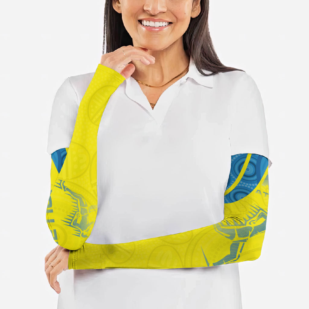 Australian Athletics Arm Sleeves Modern Indigenous Circle Pattern Sport Art