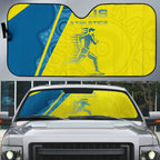 Australian Athletics Auto Sun Shade Modern Indigenous Circle Pattern Sport Art