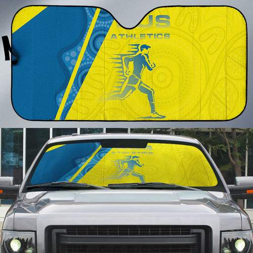 Australian Athletics Auto Sun Shade Modern Indigenous Circle Pattern Sport Art