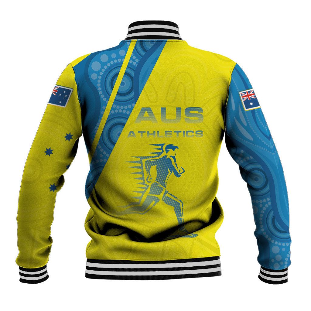 Australian Athletics Baseball Jacket Modern Indigenous Circle Pattern Sport Art