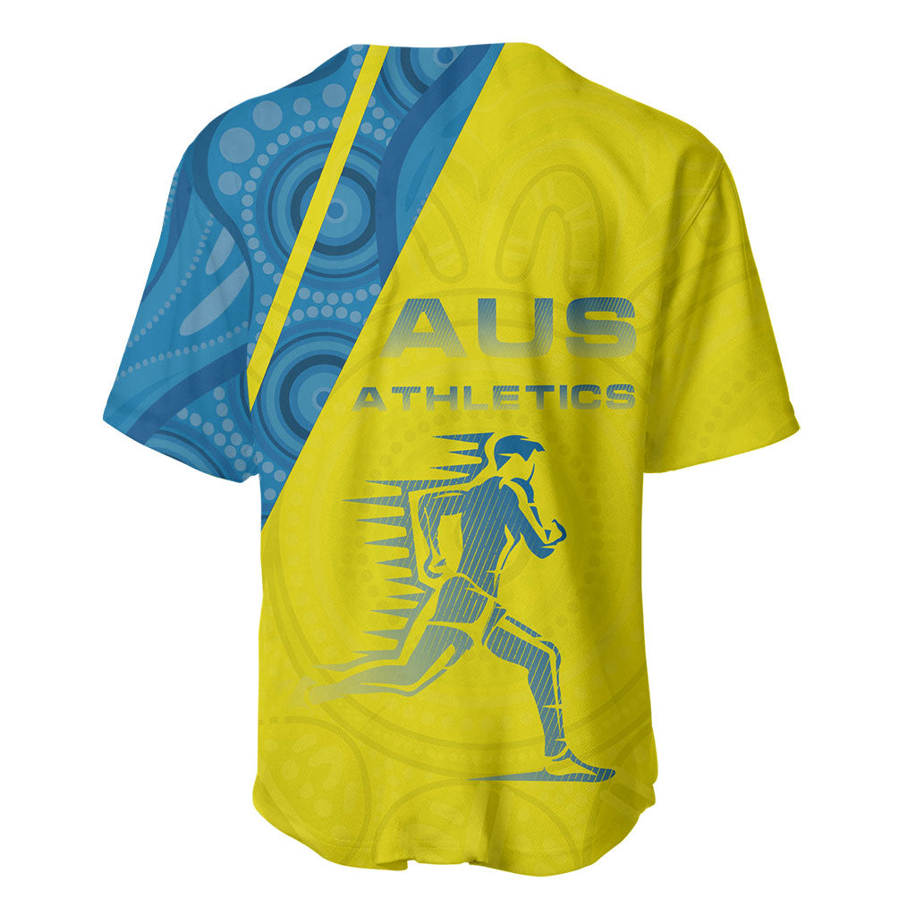 Australian Athletics Baseball Jersey Modern Indigenous Circle Pattern Sport Art