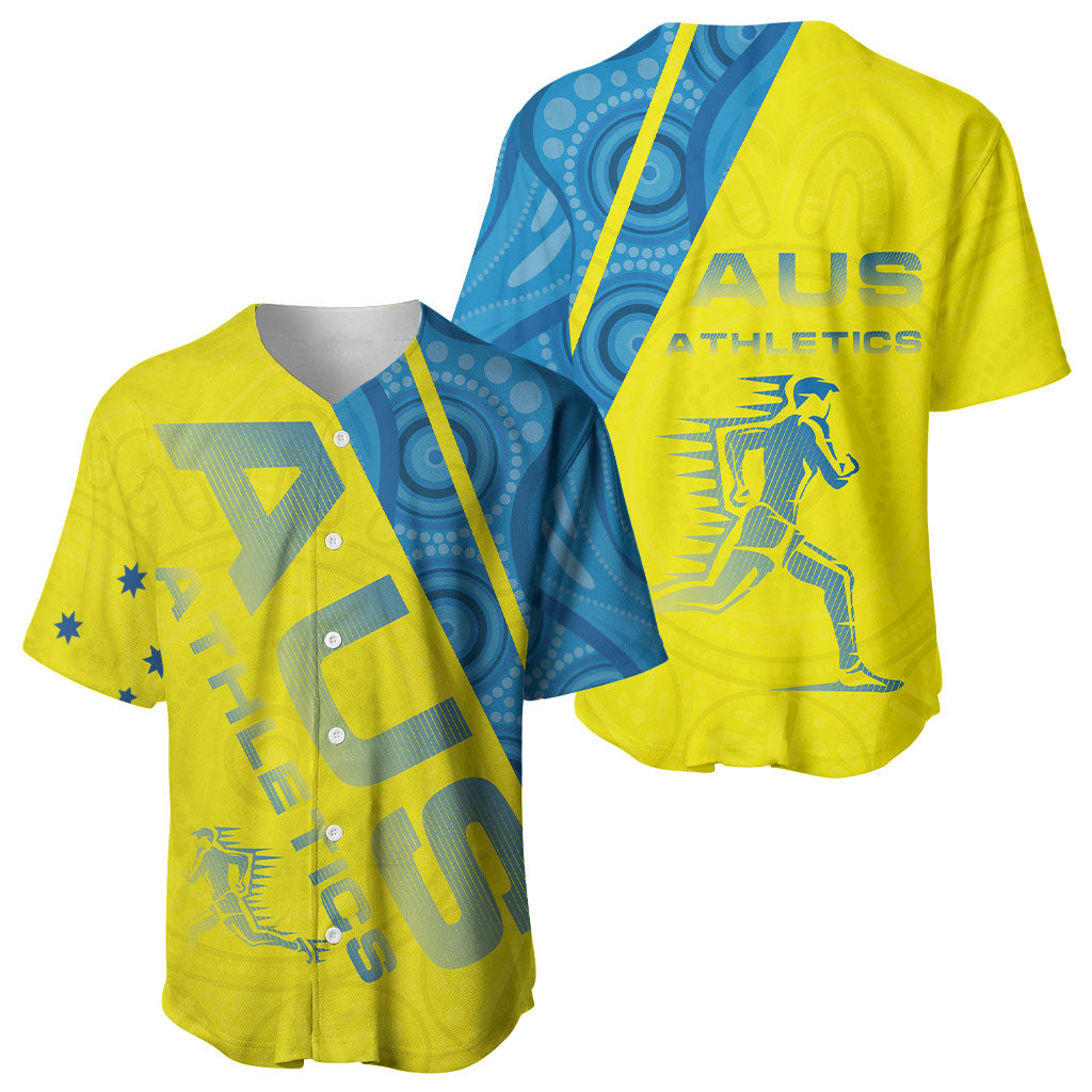 Australian Athletics Baseball Jersey Modern Indigenous Circle Pattern Sport Art
