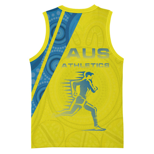 Australian Athletics Basketball Jersey Modern Indigenous Circle Pattern Sport Art