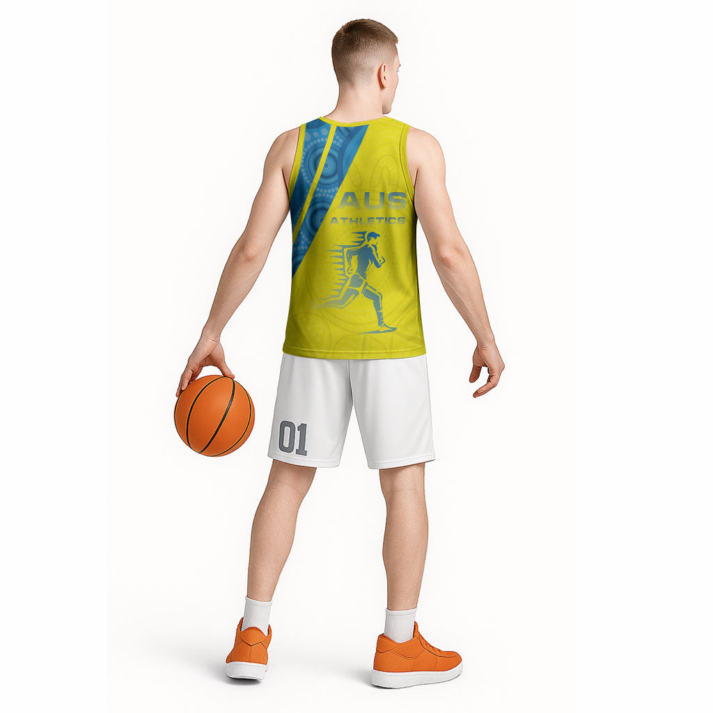 Australian Athletics Basketball Jersey Modern Indigenous Circle Pattern Sport Art