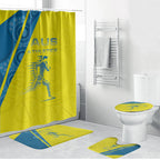 Australian Athletics Bathroom Set Modern Indigenous Circle Pattern Sport Art