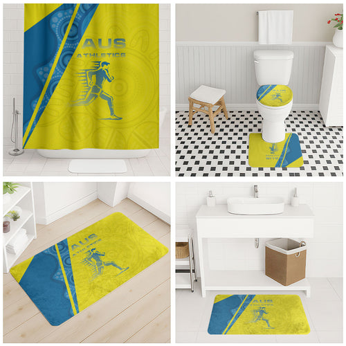 Australian Athletics Bathroom Set Modern Indigenous Circle Pattern Sport Art