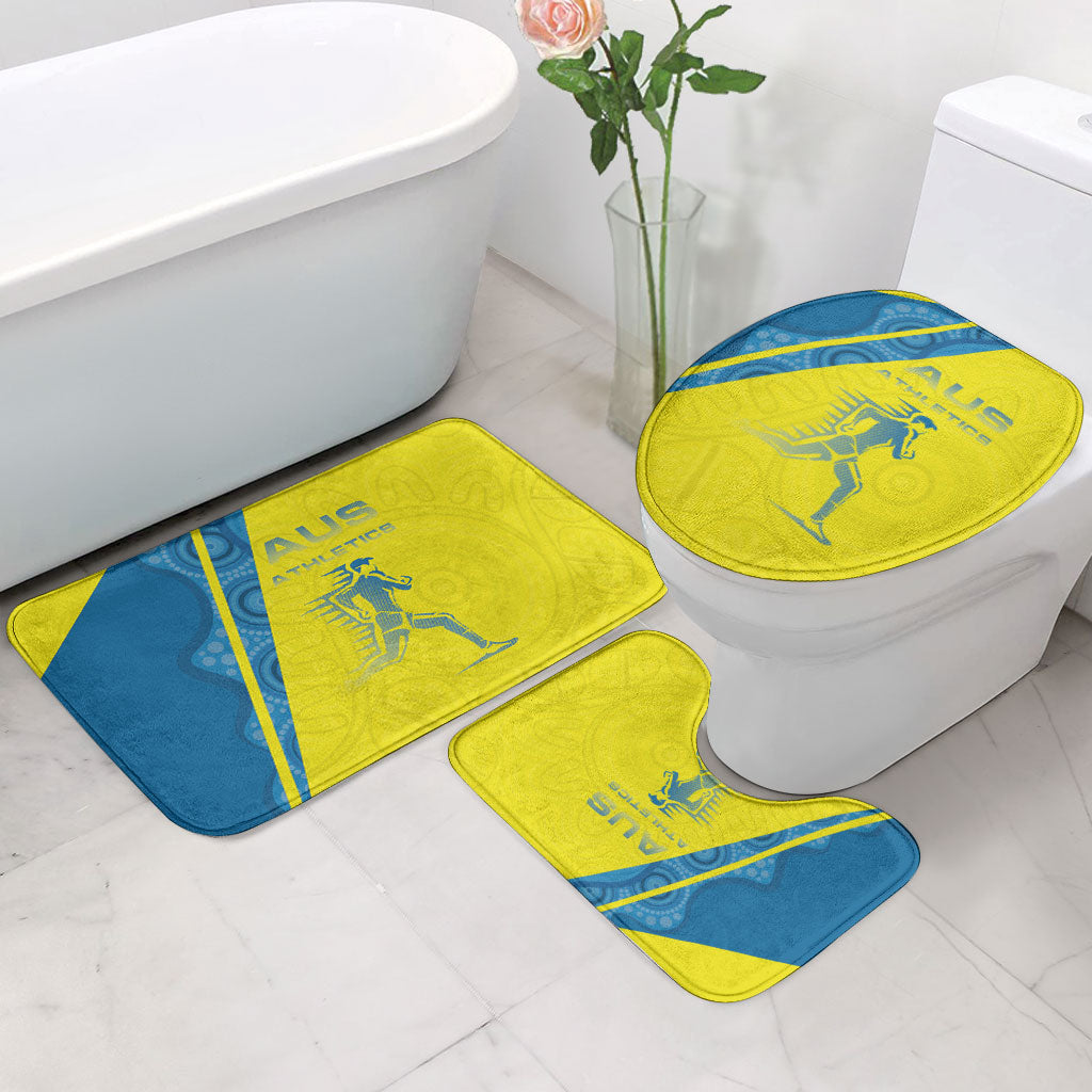 Australian Athletics Bathroom Set Modern Indigenous Circle Pattern Sport Art