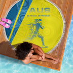 Australian Athletics Beach Blanket Modern Indigenous Circle Pattern Sport Art