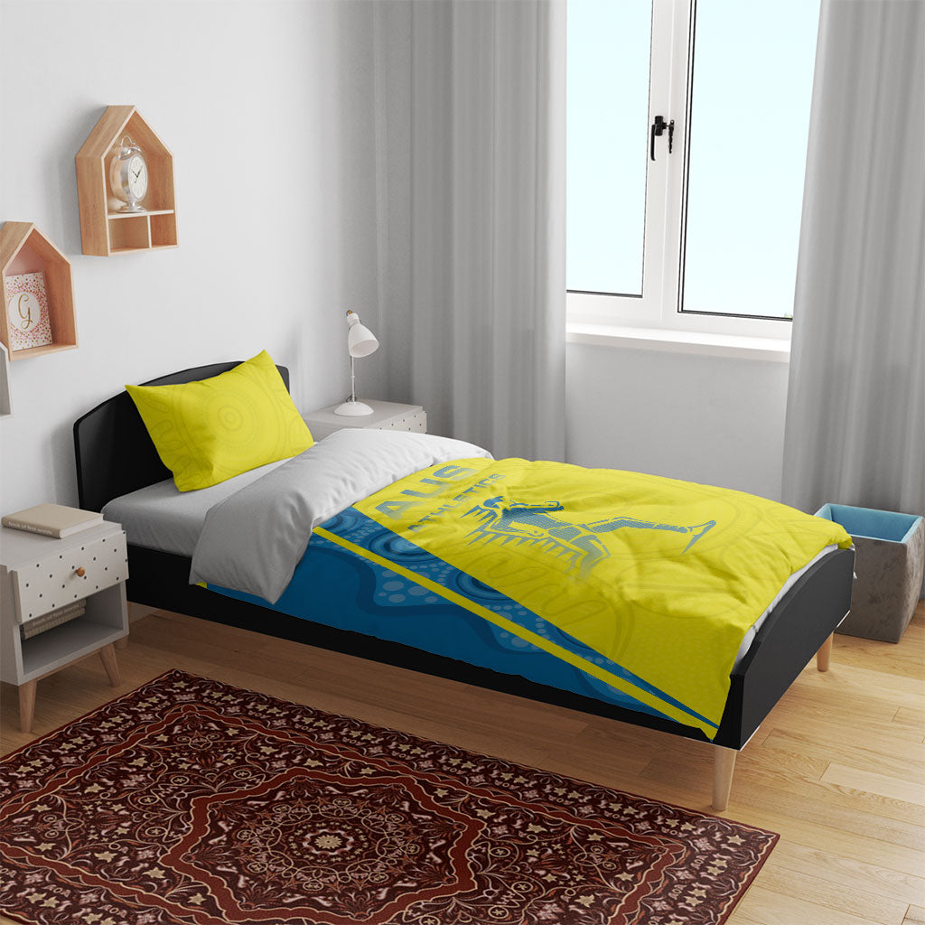 Australian Athletics Bedding Set Modern Indigenous Circle Pattern Sport Art