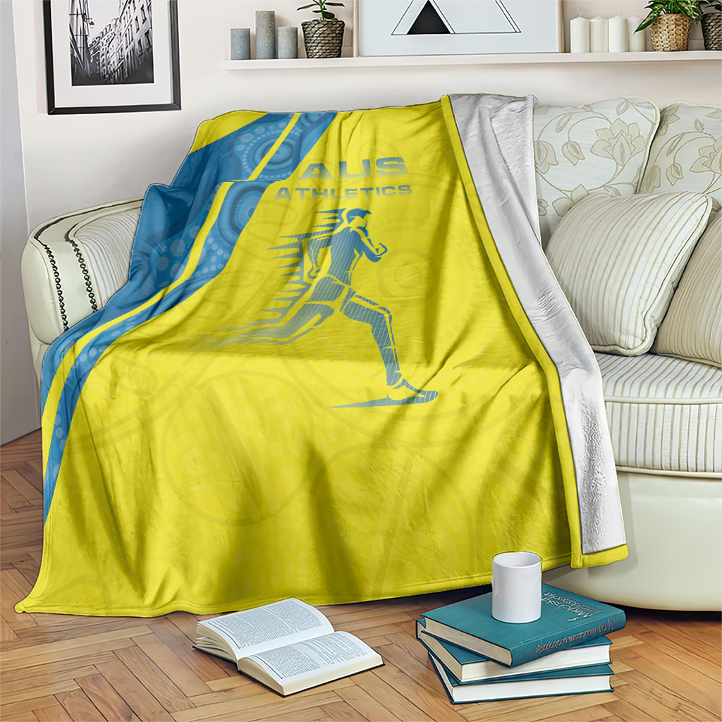 Australian Athletics Blanket Modern Indigenous Circle Pattern Sport Art